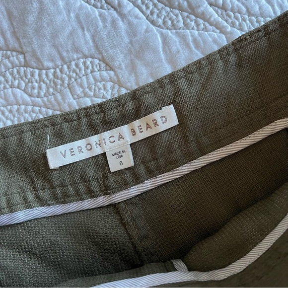 Veronica Beard - Caladium Cropped Zip-Trim Cargo Pants - Army Green - Picture 6 of 14